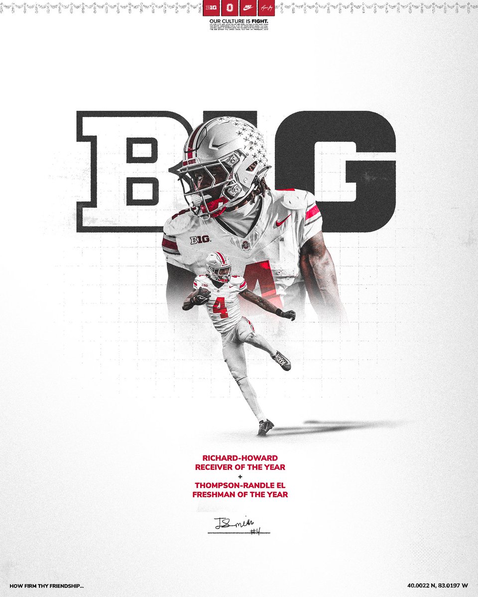 .<a href="/Jermiah_Smith1/">Jeremiah Smith</a> earns 2️⃣ <a href="/B1Gfootball/">Big Ten Football</a> Honors
    
📌 B1G WR of the Year
📌 B1G Freshman of the Year