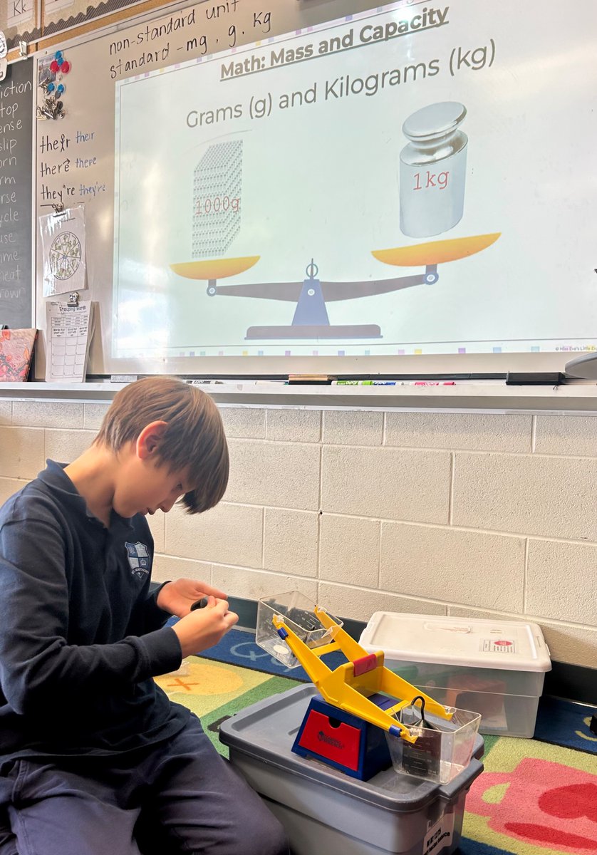 MissProminska's tweet photo. So much excitement following our Math lesson focusing on mass &amp; capacity ⚖️ Students made real life connections and played estimating games with their snacks during lunch! #HandOnLearning @saopmilton1 https://t.co/HJLOcnFzdy