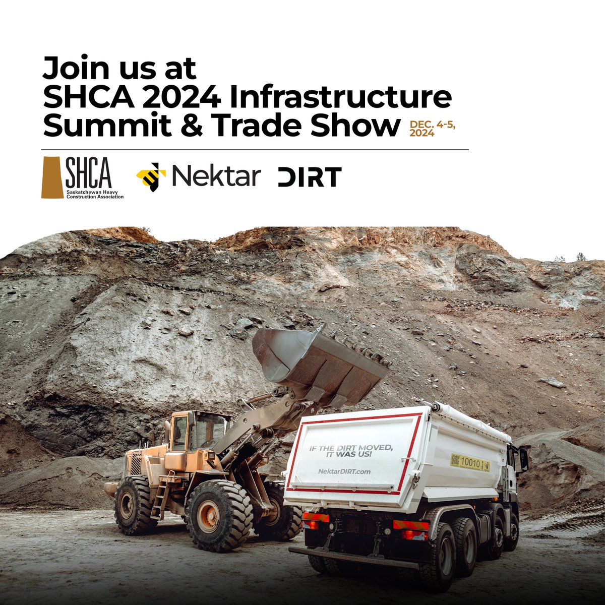 Don’t miss us at this year’s Saskatchewan Heavy Construction Association Trade Show in Regina from Dec 4-5. We can’t wait to see you!

#Construction #Tradeshow #Fleet