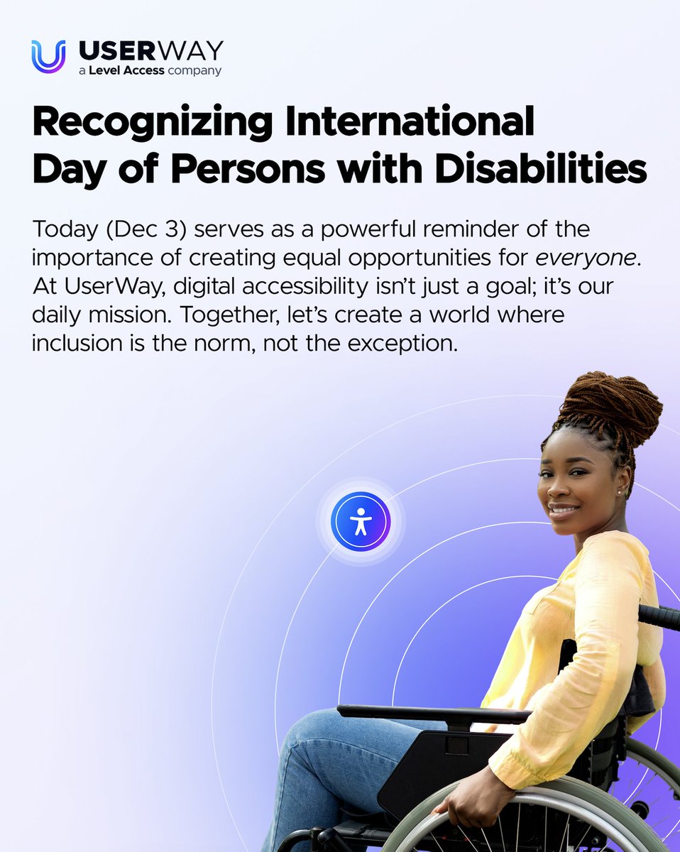 International Day of Persons with Disabilities (#IDPwD) 🌍

Today we reflect on the progress we’ve made toward building a more inclusive world, while acknowledging the barriers that still need to be overcome—both online and in everyday life.

#A11y