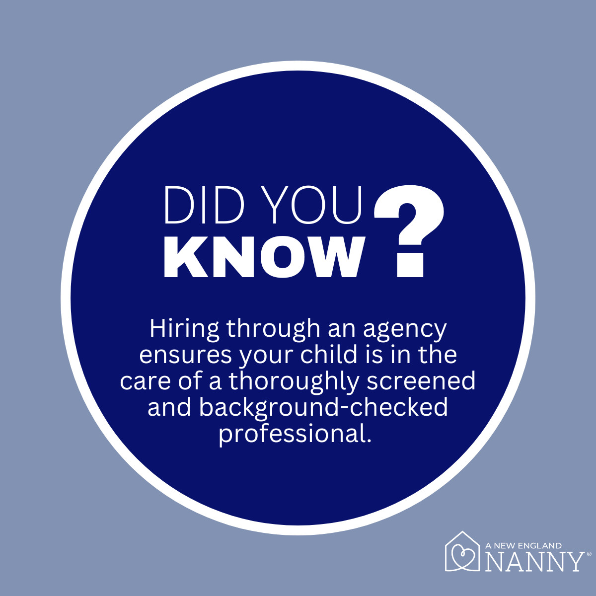 NewEnglandNanny's tweet photo. There are so many reasons that hiring through an agency is the way to go. One of the biggest? You can have peace of mind knowing your child is being taken care of by a screened professional.

Contact A New England Nanny today to learn more. https://t.co/FuFZnifTpb
