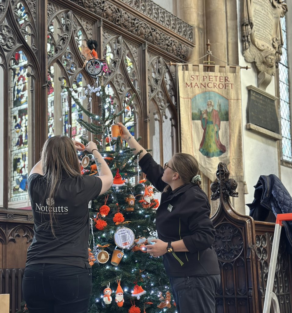 ms_norwich's tweet photo. Tree decorating day with experts Nicola and Becky from Notcutts Norwich 🧡🎄 https://t.co/XGtkaBZaTn