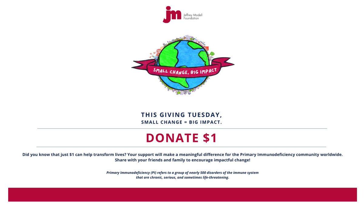 Info4PI's tweet photo. This #GivingTuesday, Small Change = Big Impact! ❤️ Donate $1 to support the PI community and challenge 5 friends to do the same. Together, we can educate, diagnose, and treat those with PI. Join us in honoring Vicki’s legacy: https://t.co/mHPzziE39r #SmallChangeBigImpact https://t.co/VCldrFy5Za