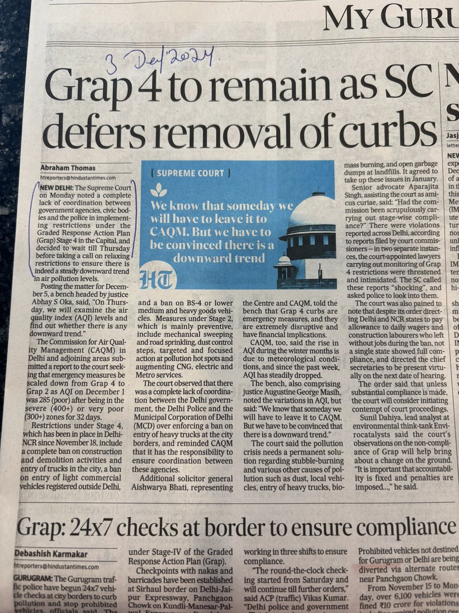 cleanAirBharat's tweet image. Relaxing GRAP-4 curbs requires #reliable AQI data ( #gurgaon CAAQMS data reliability a concern) but is that enough? PM 2.5 levels &amp;amp; on-ground assessments of dust &amp;amp; smoke emissions are crucial. Local triggers can&apos;t go unchecked! 
@timesofindia @PTI_News 

timesofindia.indiatimes.com/india/sc-refus…