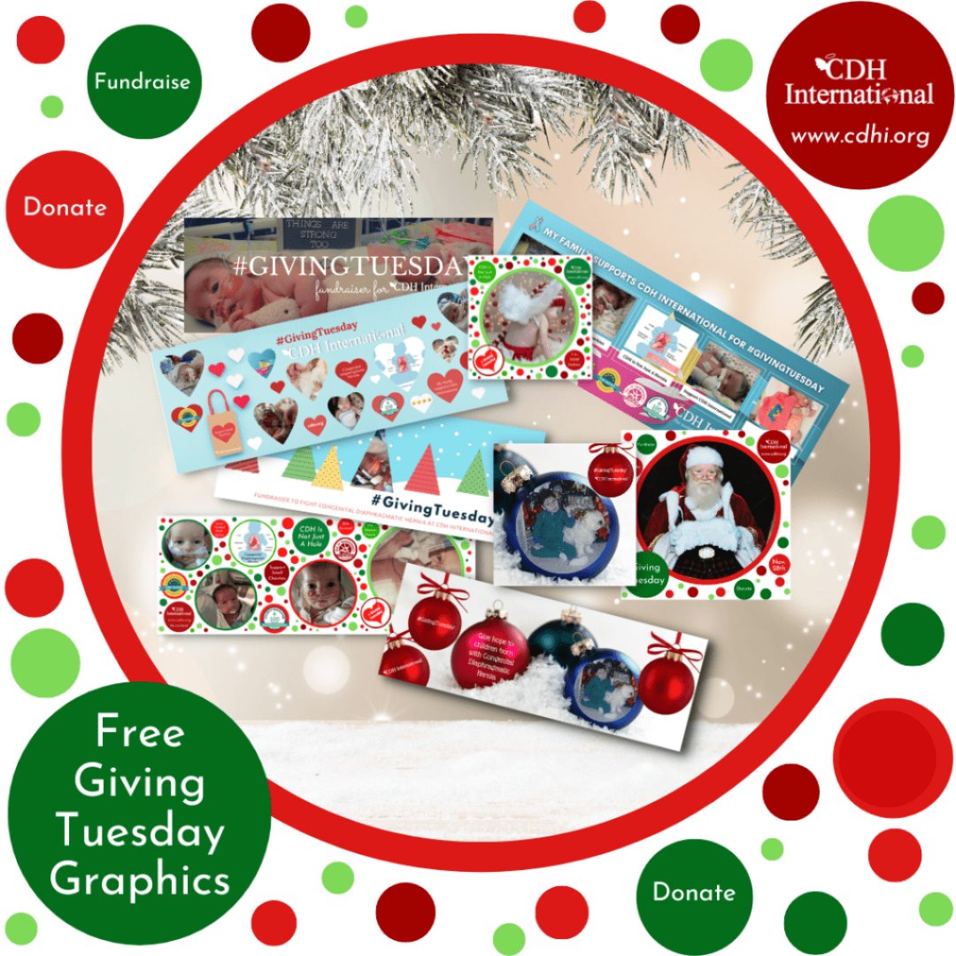 FREE editable Giving Tuesday graphics!

Please support the fight against Congenital Diaphragmatic Hernia and help to save the lives of 1000's of undersupported patients fighting to breathe.

#cdhawareness #givingtuesday #supportsmallcharities #donate #fundraise #savethecherubs