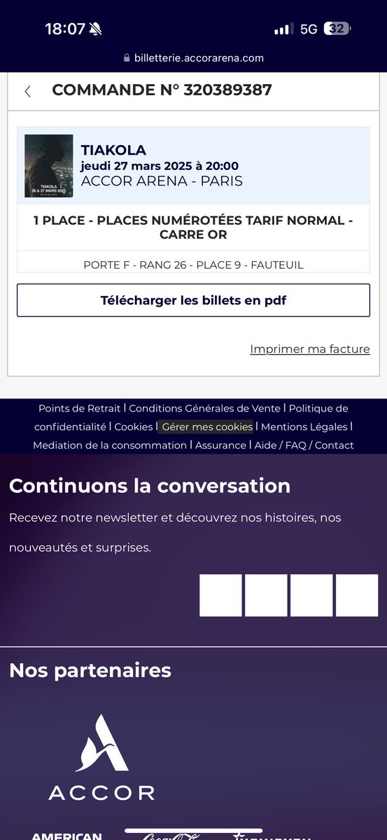 Dekos91's tweet photo. 1 place de concert Tiakola à vendre carré Or jeudi 27 mars 2025. venez mp. https://t.co/mQP6jKLgMZ