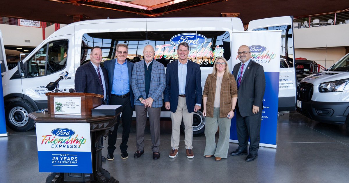 WestHerr's tweet photo. We were honored to take part in the 28th annual #FordFriendshipExpress program that provides local organizations in need of transportation with a brand new 2024 Ford Transit Van ๐ ๐
This year's recipients were The SPCA Serving Erie County, Boys & Girls Club of East Aurora and Niagara Gospel Mission!
The WNY Ford Dealers have donated more than 100 new vehicles to nonprofits through the program since 1996 ๐