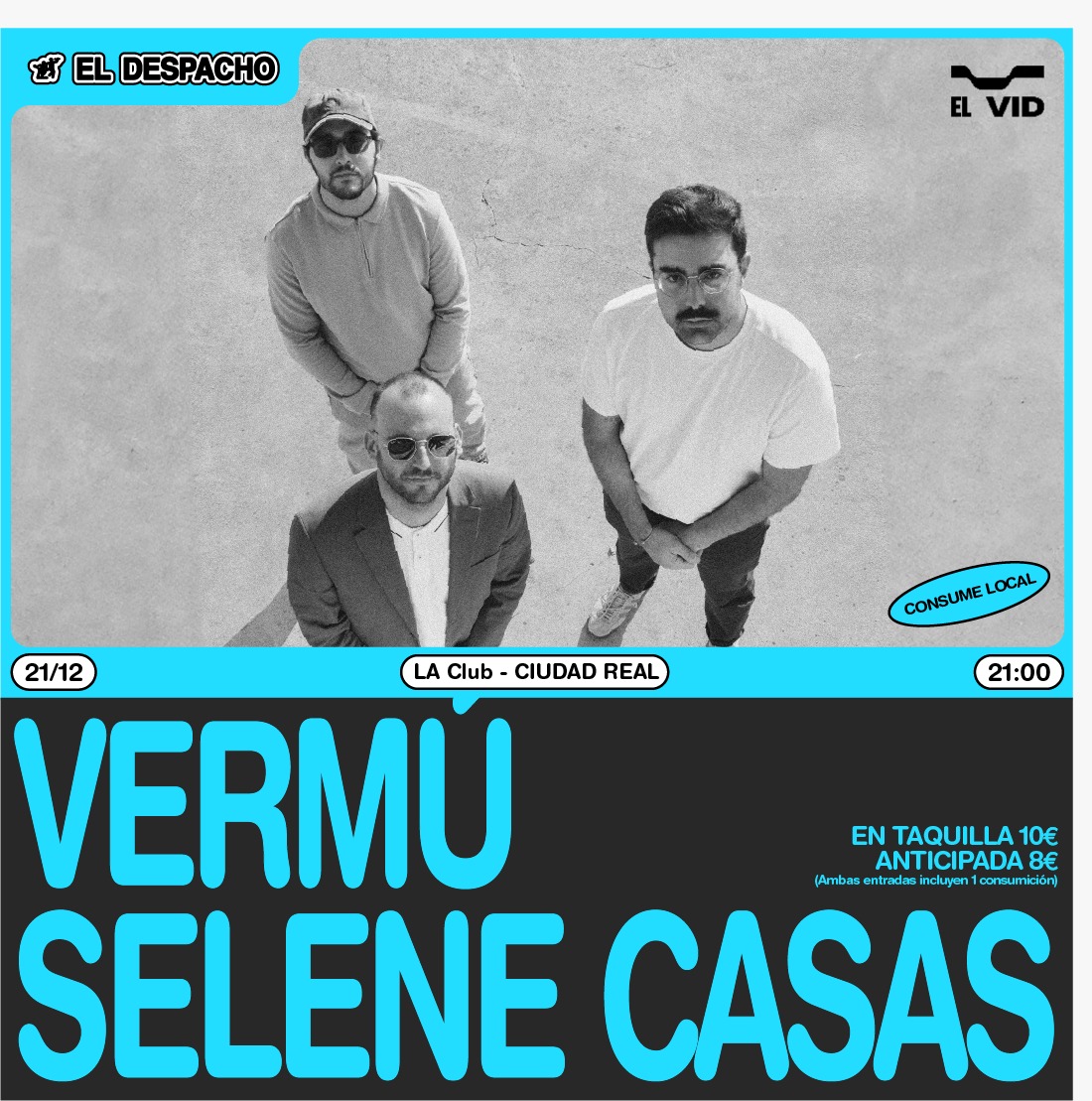 Vermú (@vermubanda) on Twitter photo Nos vemos el próximo 21 de diciembre en Ciudad Real en la Sala La Club con <a href="/selenecasas_/">selene casas</a>
Entradas aquí 👇
entradium.com/events/vermu-f… Nos vemos el próximo 21 de diciembre en Ciudad Real en la Sala La Club con <a href="/selenecasas_/">selene casas</a>
Entradas aquí 👇
entradium.com/events/vermu-f…