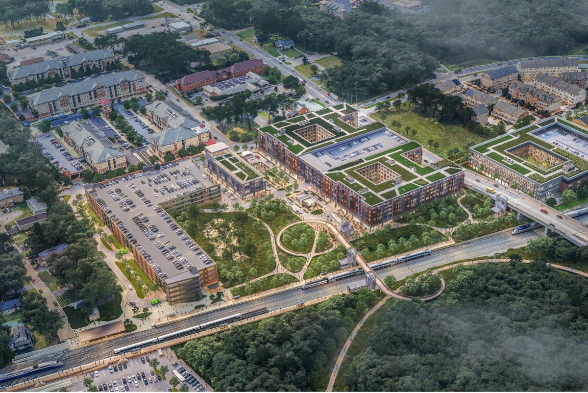 A rendering of what the area near MTA's Odenton Rail Station could look like after development.