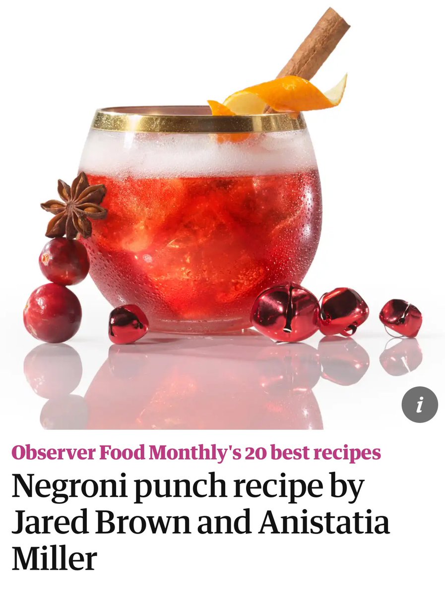 Our Negroni Punch is in the December issue of Observer Food Monthly! #ofm amp.theguardian.com/food/2024/dec/…