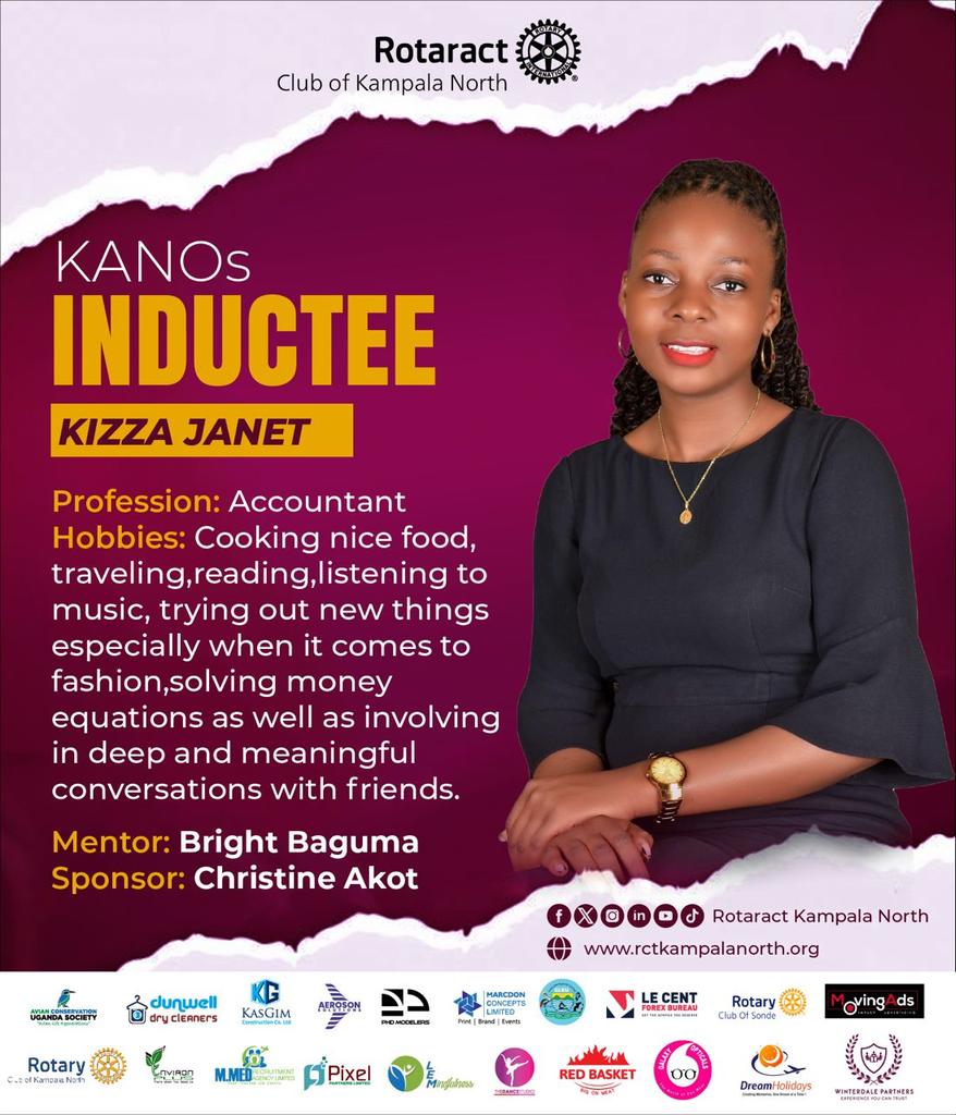 kanosug's tweet photo. We are honoured to welcome @JanetKizza1 to our club as one of the inductees ahead of the #KANOsAT10 charter anniversary.

She's an accountant by profession.
She's also passionate about cooking nice food and traveling.

Her mentor is @Rctbright and the sponsor is @t_krystynah 

We are excited to have you Janet