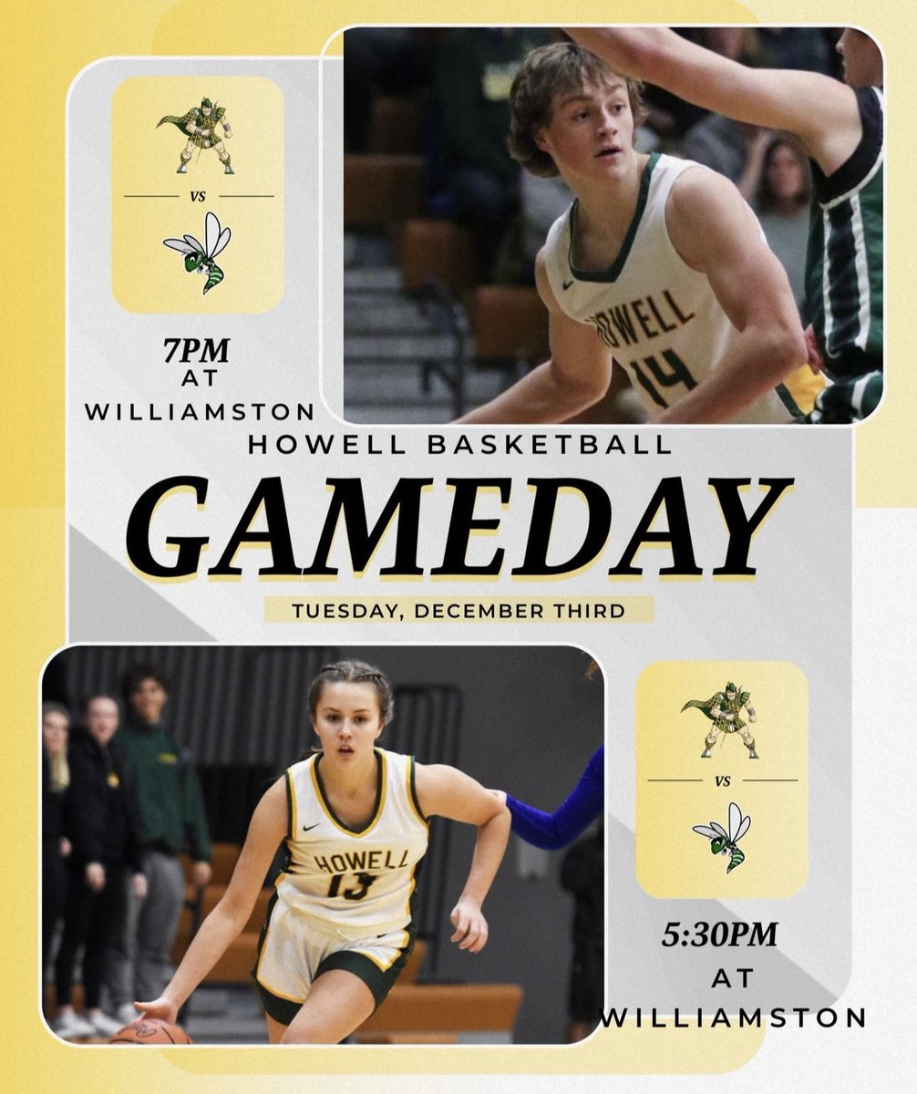BOYS AND GIRLS GAMEDAY‼️
BOTH TRAVEL TO WILLIAMSTON TO TAKE ON THE HORNETS❌❌

THEME IS BLACK OUT BE THERE⚫️⚫️