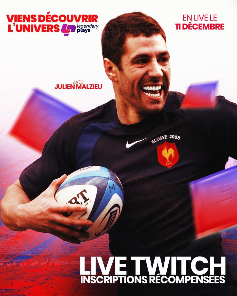 Avec <a href="/JulienMalzieu/">julien malzieu</a> et <a href="/RemidosSantos/">Rémi dos Santos</a>, découvre LegendaryPlays, le jeu de collection digital officiel du Top 14 ! 🏉💻

📺 Live Twitch légendaire
📅 11 décembre à 20h

Pré-inscris-toi gratuitement [lien en commentaires] pour participer au tirage au sort et tenter de gagner un