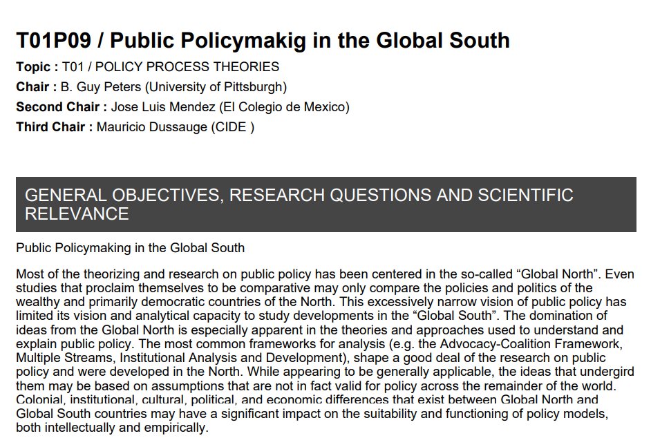 maudussauge's tweet image. Dear all, remember the call for papers for @_IPPA_&apos;s ICPP2025 (Chiang Mai) is now open:
ippapublicpolicy.org/conference/icp… 

Guy Peters, José Luis Méndez and I look forward to your proposal for this panel and forthcoming Handbook on Public Policy in the Global South:
ippapublicpolicy.org/conference/icp…