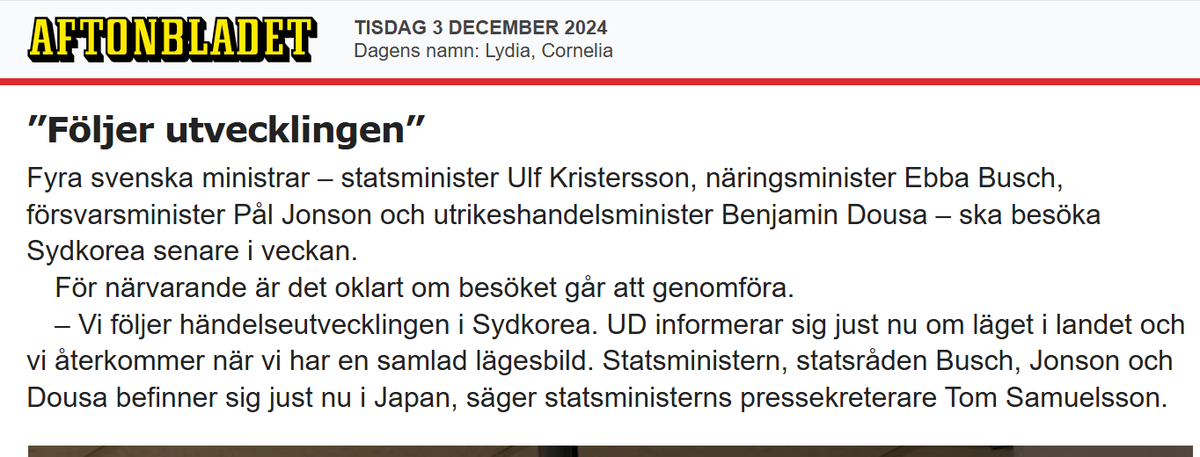 Känns som att "Nej herre gud, inte en chans att vi åker dit nu" hade varit ett bättre svar när det gäller statsministern, vice statsministern och försvarsministern.