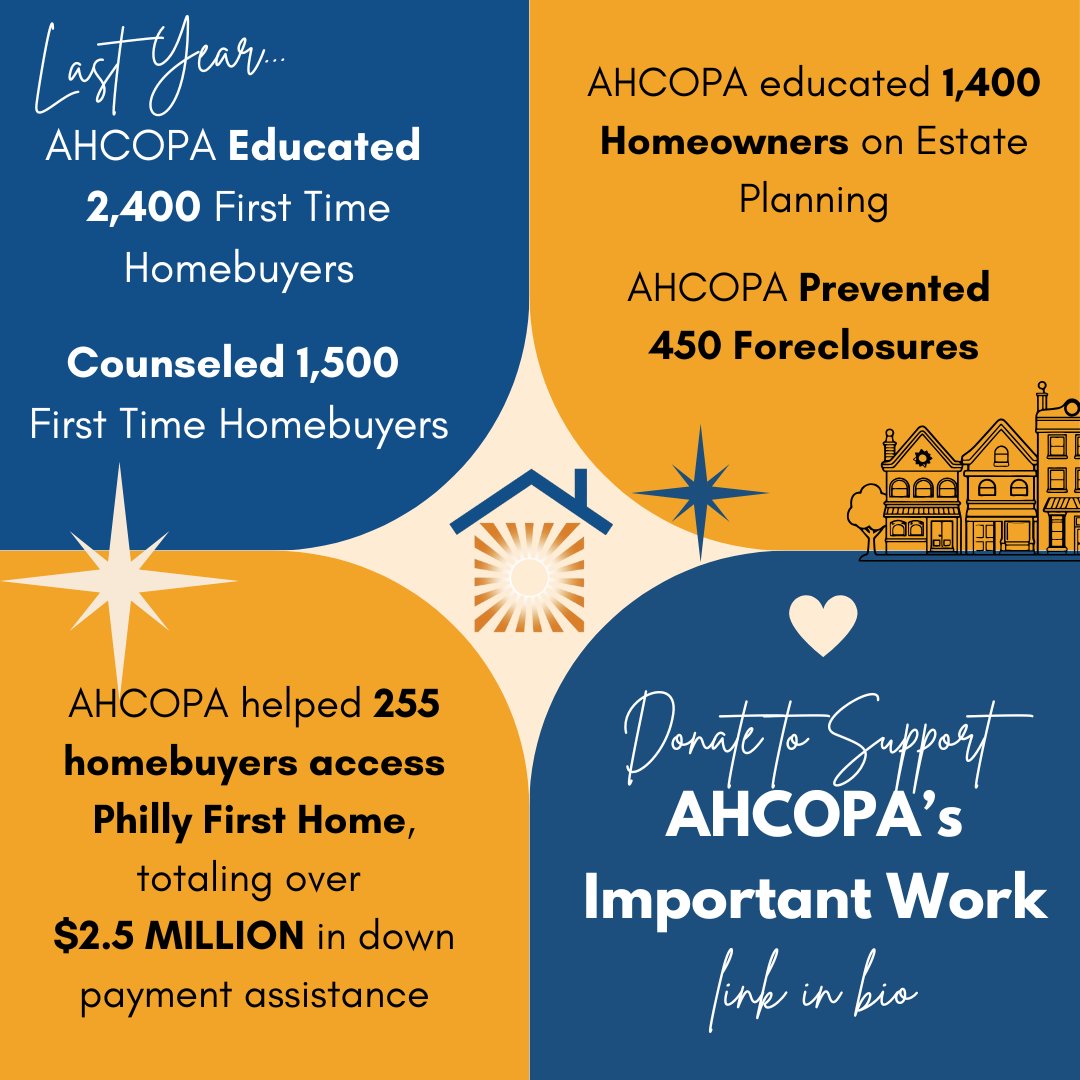This #GivingTuesday please consider donating to AHCOPA to support our important work growing and protecting generational wealth for Black, Latino, and low/moderate income families in Philadelphia.
Go to ahcopa.org/payments-contr… and click "Donate Now" to donate today!