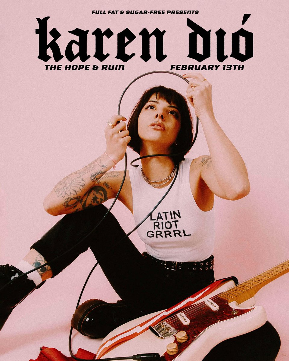 Sugar-Free Records (@sugarfreeuk) on Twitter photo 💗💗 NEW SHOW 💗💗
Delighted to have <a href="/karendioxx/">KAREN DIÓ</a> coming to <a href="/thehopeandruin/">The Hope & Ruin</a> on 13 February
Don’t miss out, tickets on sale now: bit.ly/karendio-btn
FFO: HotWax, Mannequin Death Squad, Avril Lavigne
<a href="/hopelessrecords/">Hopeless Records</a> x One Fiinix Live 💗💗 NEW SHOW 💗💗
Delighted to have <a href="/karendioxx/">KAREN DIÓ</a> coming to <a href="/thehopeandruin/">The Hope & Ruin</a> on 13 February
Don’t miss out, tickets on sale now: bit.ly/karendio-btn
FFO: HotWax, Mannequin Death Squad, Avril Lavigne
<a href="/hopelessrecords/">Hopeless Records</a> x One Fiinix Live