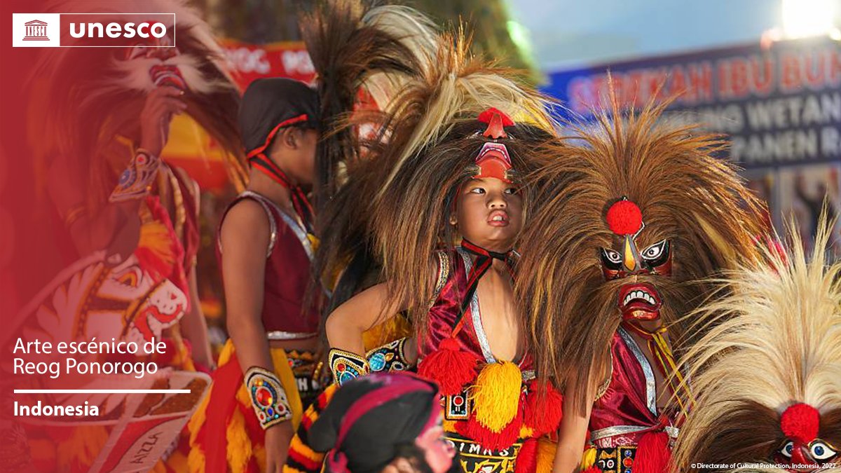 UNESCO_es's tweet photo. 🔴 ÚLTIMA HORA

Nueva inscripción en la Lista de salvaguardia urgente del #PatrimonioInmaterial: Arte escénico de Reog Ponorogo, #Indonesia 🇮🇩.

https://t.co/4EjapQWj21 #PatrimonioVivo https://t.co/urfElKGsz9