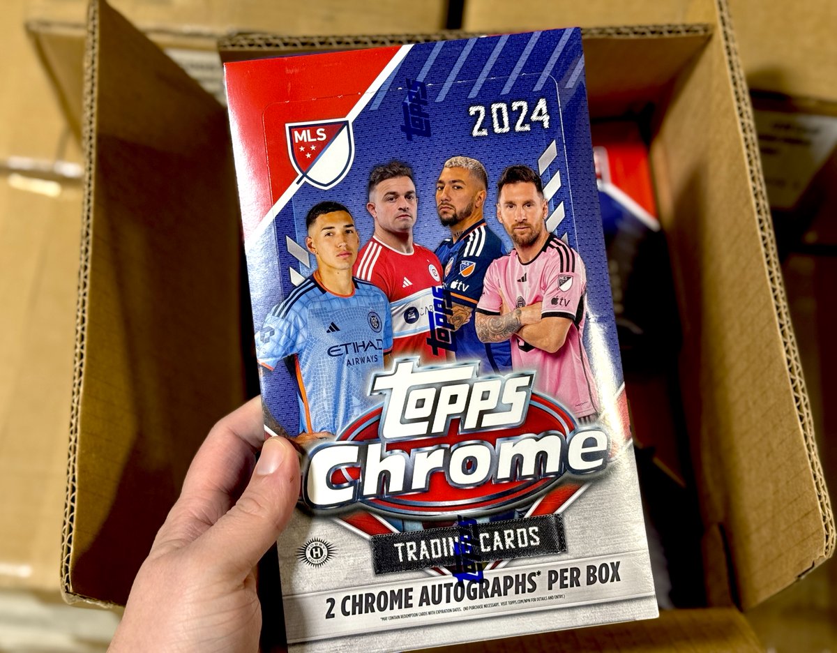 SCCTradingCards's tweet photo. 2024 Topps Chrome MLS Soccer Hobby Boxes are here for Friday's release!

Who's ready to chase the MLS Debut Patch Autos? 👀 https://t.co/1Cwzwf6sZW