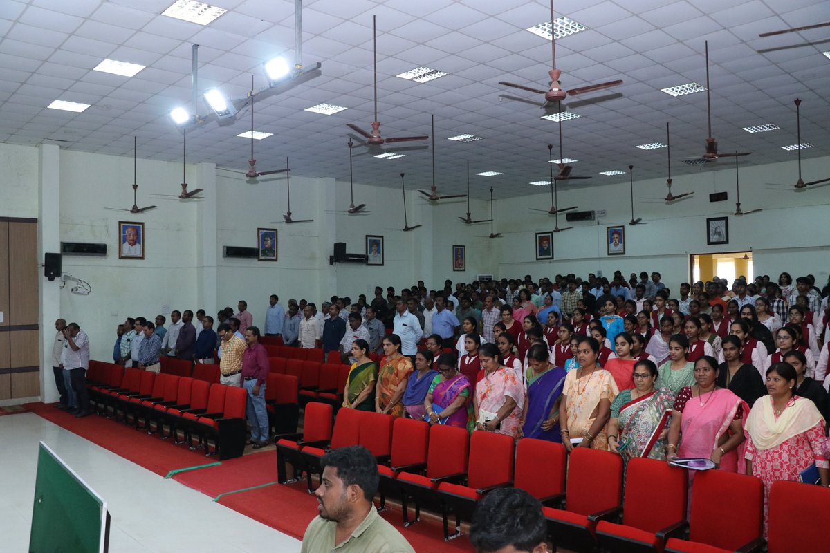 ANGRAU celebrated Agricultural Education Day In commemoration of Birth Anniversary of Dr. Rajendra Prasad in the presence of Hon'ble Vice-Chancellor Dr. R. Sarada Jayalakshmi Devi, along with University officers and staff on 03-12-2024 at Krishna auditorium, Lam, Guntur.