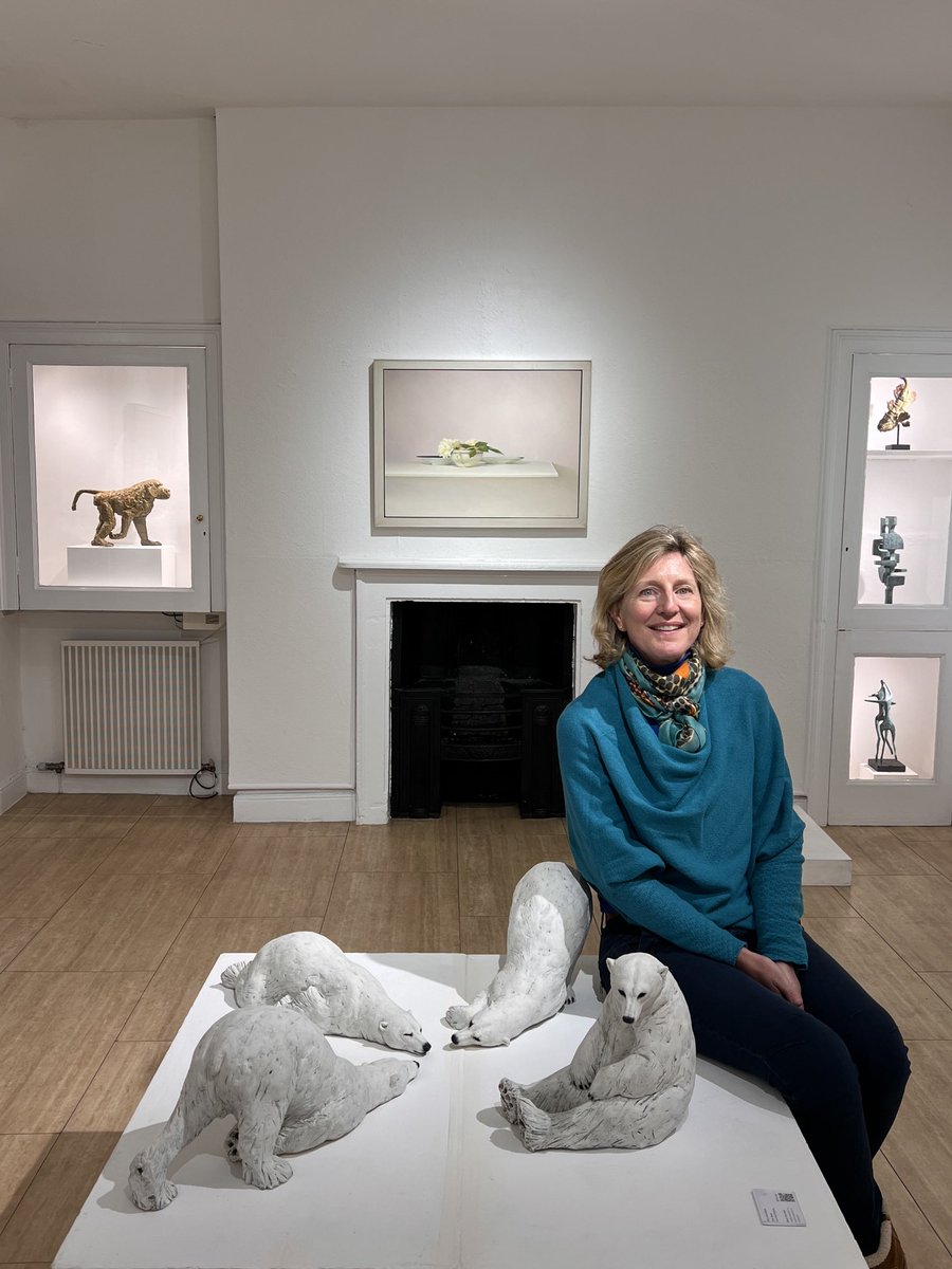 Nick Mackman sitting amid an aurora of polar bears, part of her current exhibition at the gallery. Toppings bookshop is opposite the gallery and the Xmas market is nearby.
It’s a beautiful sunny winter’s day-and the city is resplendent in the low light.