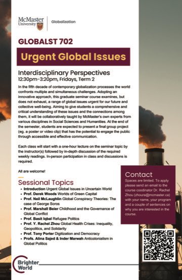 Rachel Zhou (@rachelz007) on Twitter photo All graduate students are welcome to join our “Urgent Global Issues: Interdisciplinary Perspective”(Global St 702), Winter Term, 2025 <a href="/McMaster_IGHC/">McMaster IGHC</a> <a href="/McMasterSocSci/">McMaster Social Sciences</a> <a href="/mcmasterhum/">McMaster Humanities</a> <a href="/McMasterGHO/">McMaster GHO</a> <a href="/biqbal/">basit kareem iqbal</a> <a href="/NGMcLaughlin/">Neil McLaughlin</a> All graduate students are welcome to join our “Urgent Global Issues: Interdisciplinary Perspective”(Global St 702), Winter Term, 2025 <a href="/McMaster_IGHC/">McMaster IGHC</a> <a href="/McMasterSocSci/">McMaster Social Sciences</a> <a href="/mcmasterhum/">McMaster Humanities</a> <a href="/McMasterGHO/">McMaster GHO</a> <a href="/biqbal/">basit kareem iqbal</a> <a href="/NGMcLaughlin/">Neil McLaughlin</a>