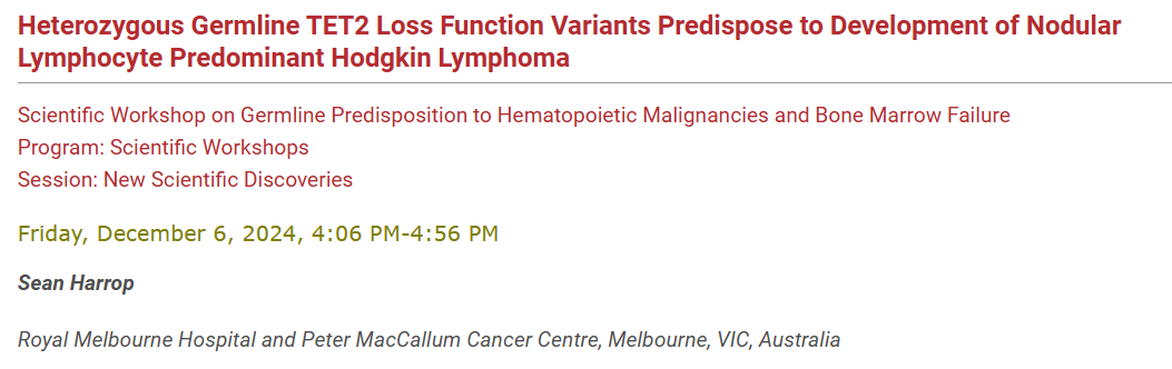glow_nlphl's tweet image. An important scientific workshop this Friday at #ASH24 on germline TET2 mutations predisposing patients to the development of NLPHL. #lymsm #NLPHLsm
ash.confex.com/ash/2024/webpr…