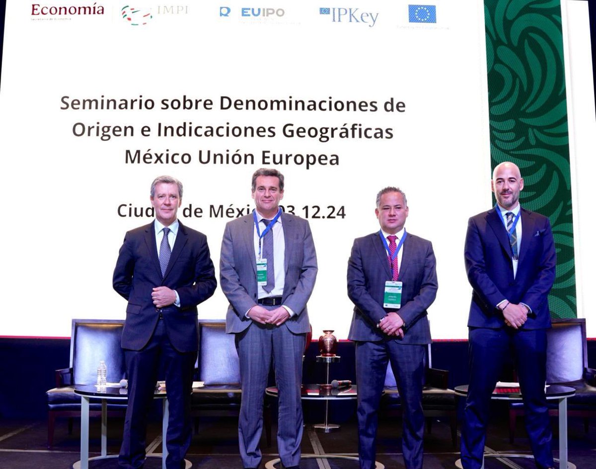 UEenMexico's tweet photo. La UE y el @IMPI_Mexico cierran con broche de oro el programa 🇪🇺 @IPKey_EU en México 🇲🇽 con el "Seminario sobre Denominaciones de Origen e Indicaciones Geográficas México-UE", en el que dialogamos sobre su importancia para el desarrollo sostenible social, económico y ambiental. https://t.co/lahWhNvzCX
