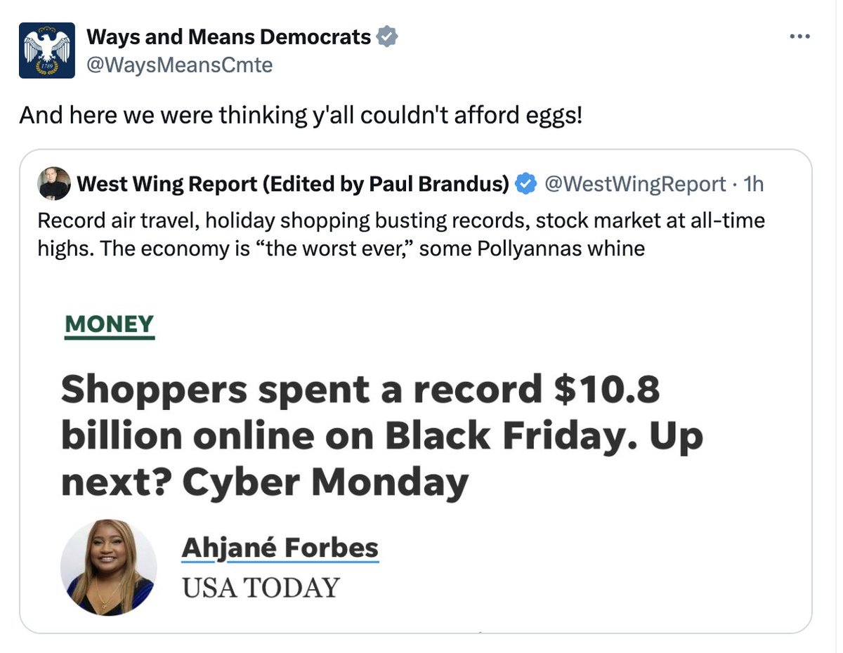 Since they deleted the post dunking on the American people trying to make ends meet, here's the receipt: