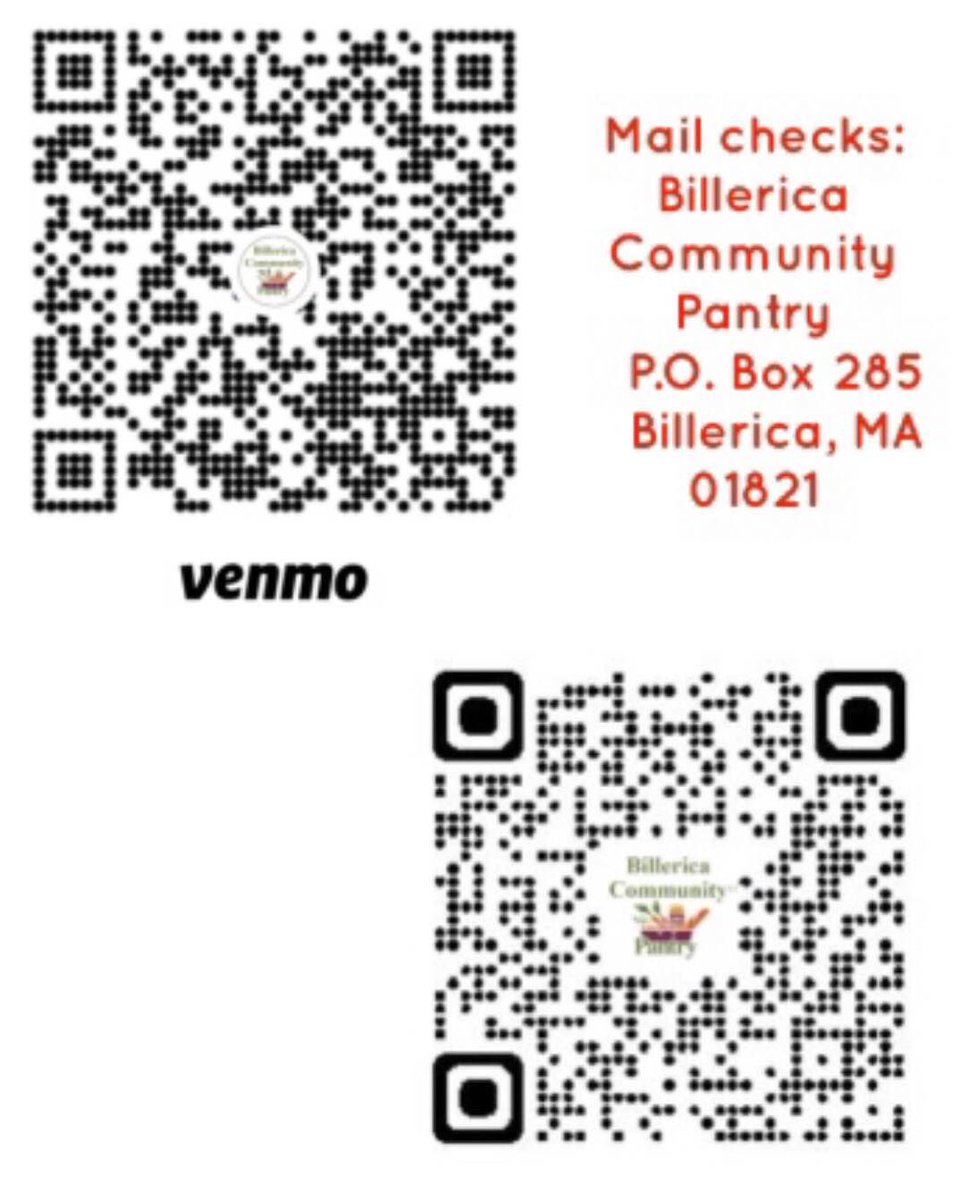 Consider supporting the Billerica Community Pantry this Giving Tuesday. 

Your contributions can help maximize the impact of every dollar.

Thank you for helping your neighbors.