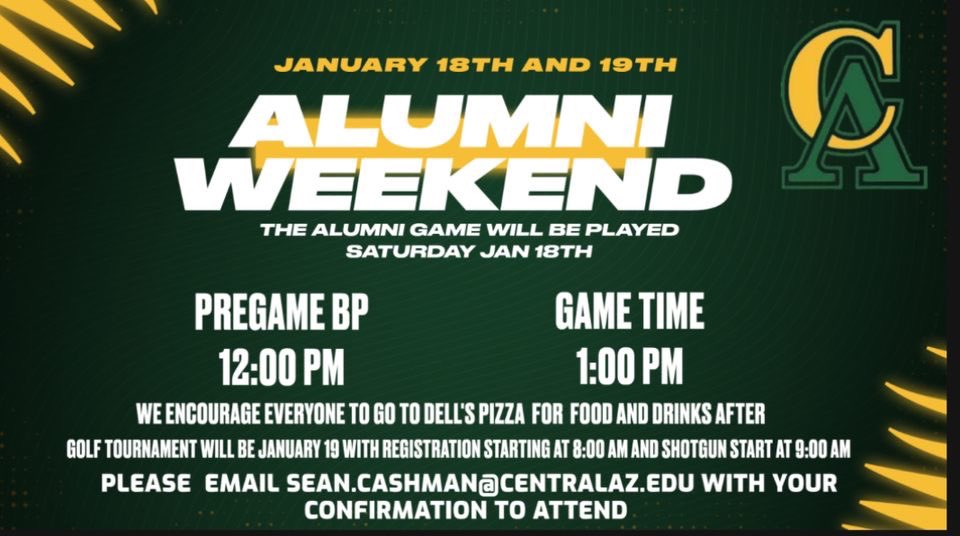 CAC_BaseballDB9's tweet photo. Get ready for an exciting Alumni Weekend, January 18-19, 2025! Join us for a weekend filled with baseball and golf as we reconnect with fellow DB9ers. We can’t wait to see many familiar faces and make new memories together! 

#DB9 https://t.co/OxT4q7lOow