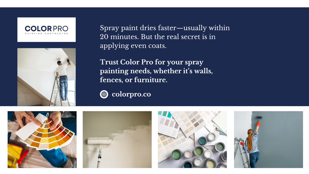 Quick Tips for a Perfect Paint Job!
Spray paint dries fast—just 20 minutes! But the key to amazing results is even coats. For flawless walls and long-lasting results, trust our painting services. Whether it’s residential painting or exterior painting, our pros ensure perfection.