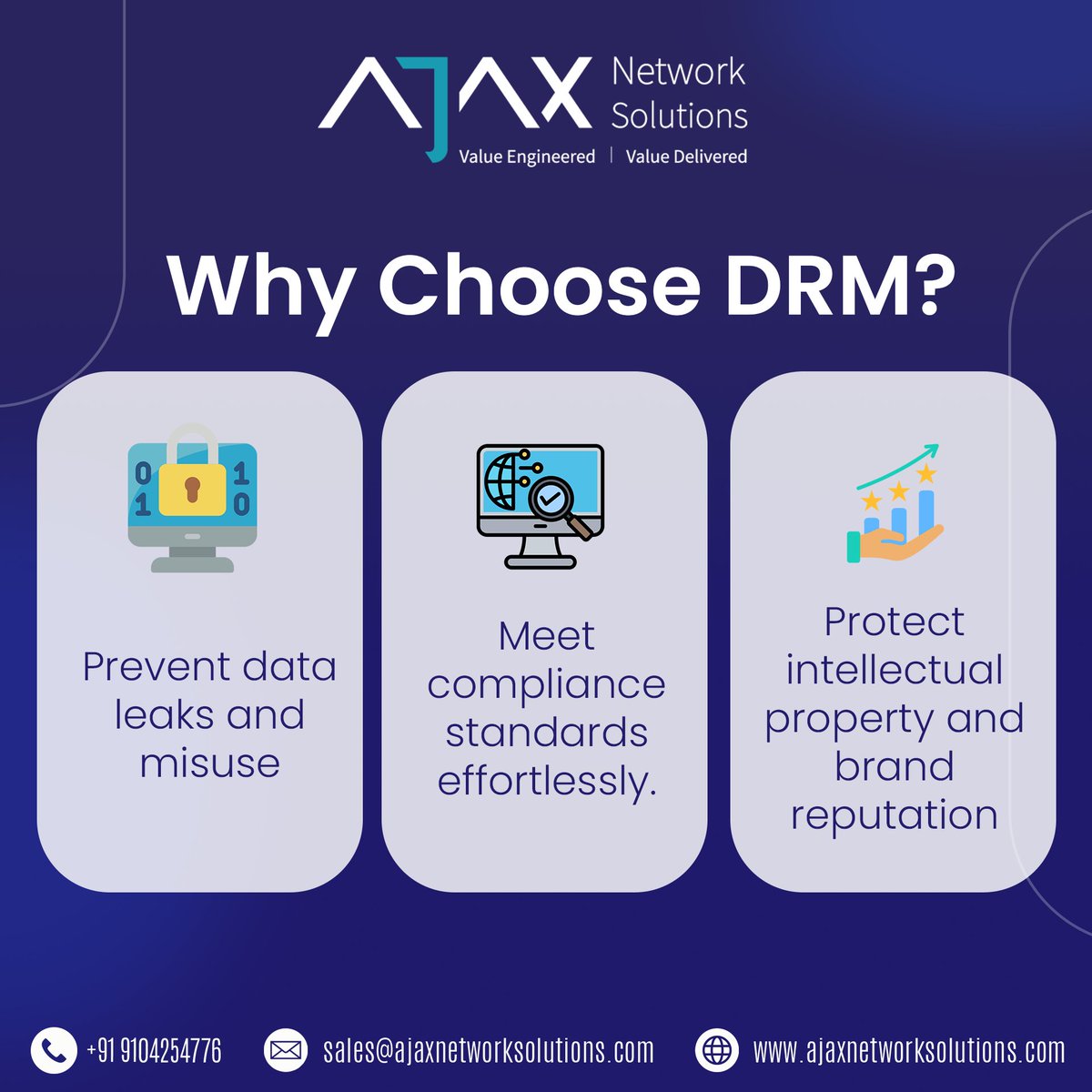 amalkars's tweet image. Protect What Matters
🛡️ With DRM, ensure the safety of your critical business data. Stay secure, stay ahead.
#DataSecurity #AJAXNetworkSolutions