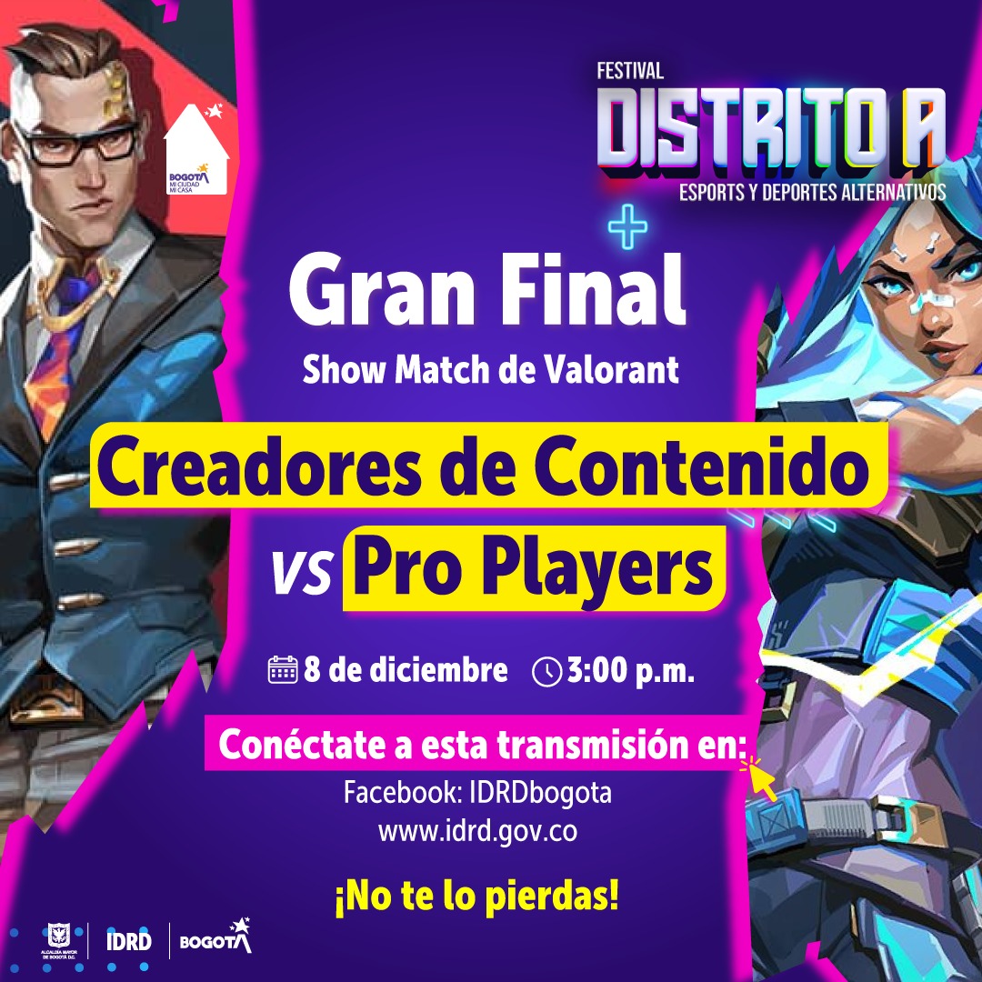 IDRD's tweet photo. 🎮💥 Agéndate con la Gran Final de #DistritoA, no puedes faltar.

⚡ Vive la emoción en tiempo real, apoya a tus favoritos y sé testigo del duelo que coronará al campeón 🏆.

¡Conéctate a la transmisión, comparte y demuestra que tú también eres parte de esta pasión! #PonteOn 👾 https://t.co/Fq4s91uZAt