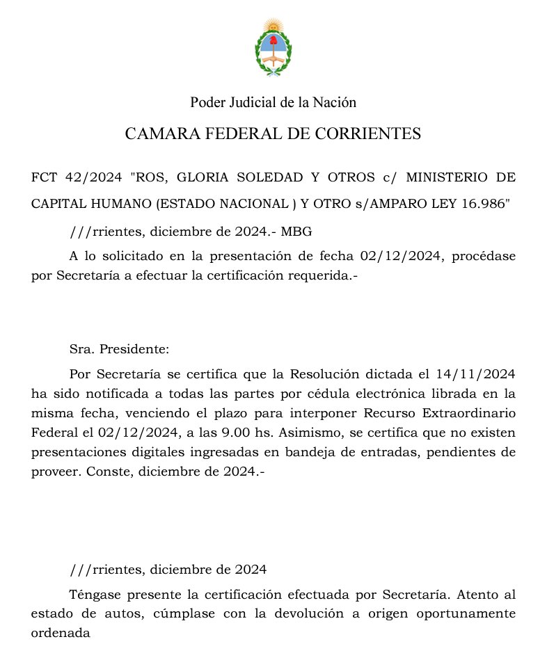MartnPeiretti1's tweet photo. 🚨AHORA🚨 La Cámara Federal de Corrientes afirmó que Capital Humano usó datos falsos para justificar la suspensión del exPotenciar Trabajo y ordenó restituirlo a decenas de personas y pagarles la deuda. No había ningún ñoqui, así Milei y Pettovello mienten con todo, son nefastos. https://t.co/LFh0GrXNs6