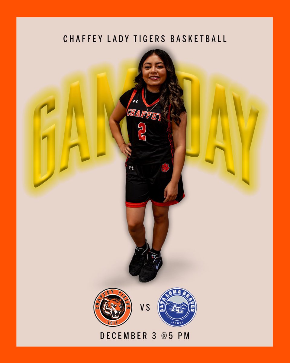 Chaffey Girls Basketball (@chaffeygbb) on Twitter photo Itβs game day!! First home game of the season! Come out and support your lady tigers!! 
JV: 3:30pm
Varsity: 5:00pm
#LockedIn πππ
 Itβs game day!! First home game of the season! Come out and support your lady tigers!! 
JV: 3:30pm
Varsity: 5:00pm
#LockedIn πππ