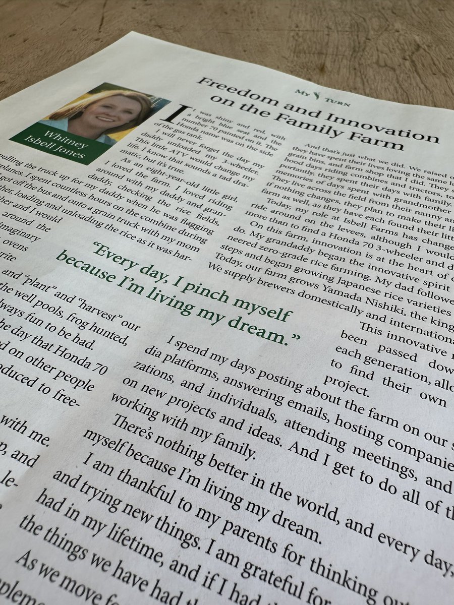 Thank you <a href="/RiceFarming/">Rice Farming</a> magazine for asking me to do this! Lots of good farming memories <a href="/Isbellfarms/">Isbell Farms</a> ~Whitney #isbellfarms #arkansas #rice #RiceFarming #family #honda