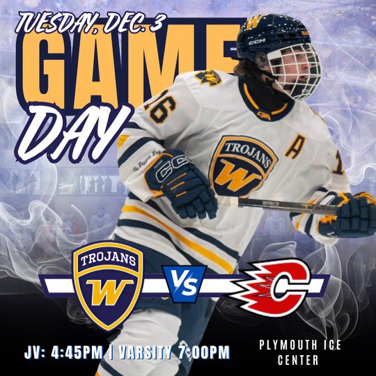 WHS_boyshockey's tweet photo. 💥Game Day 💥 
 #WayzataWay

@CHSCougarPuck vs
 @WHS_boyshockey 

📅 December 3, 2024
⏰ JV 4:45 | V 7:00pm 
🎟️ https://t.co/hmJgeQXUHF 
💻 @mnhockeytv 
📍 The PIC https://t.co/zBaCkvYHF3