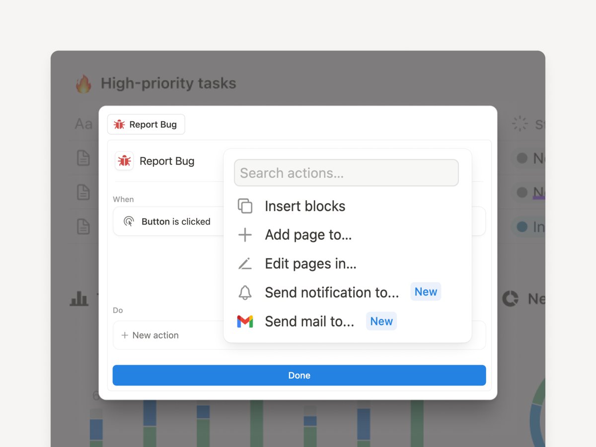 NotionHQ's tweet photo. Buttons just got better…with notifications!

Send in-app notifications or custom emails with a single click—so you can keep your team aligned and moving fast. https://t.co/KeXjLnOzPk