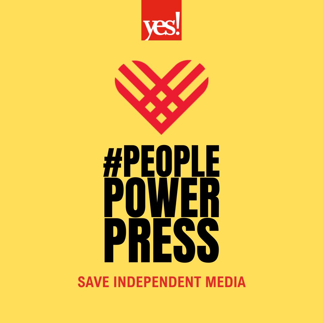 yesmagazine's tweet image. On this Giving Tuesday, support independent media that works to end injustice. DONATE NOW at yesmagazine.org/donate #GivingTuesday #PeoplePowerPress #ProtectYES!