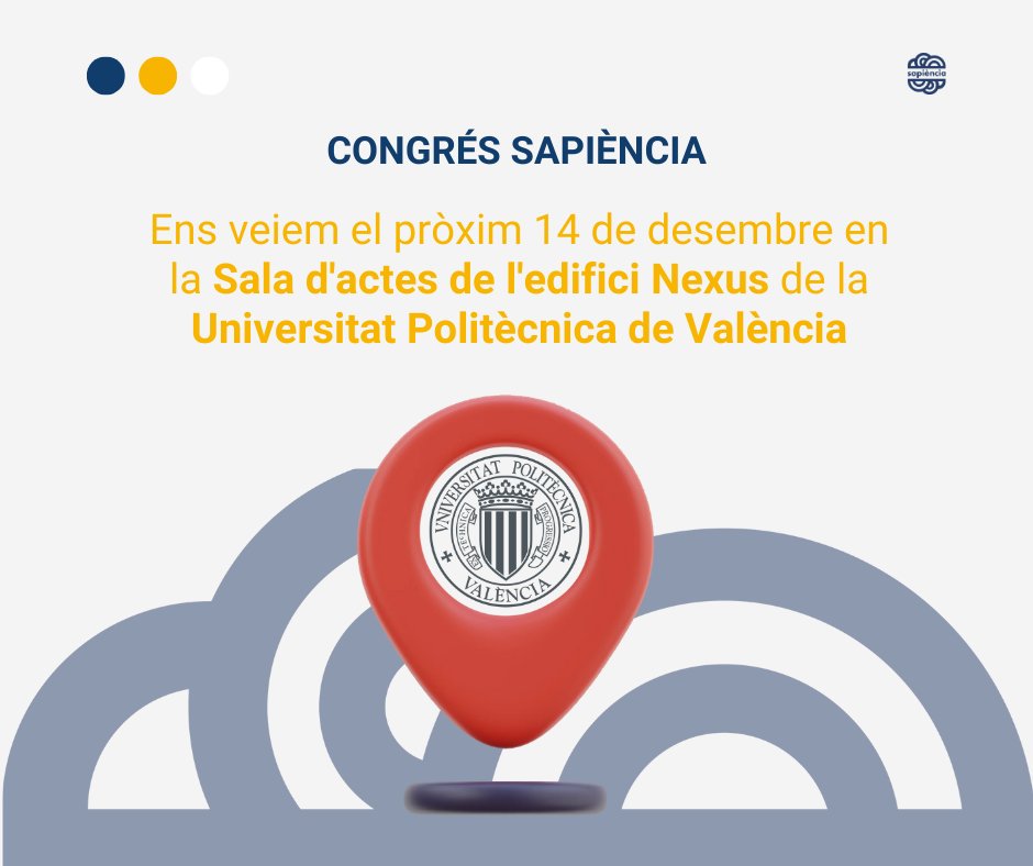 🚨 Ens veiem en el Congrés Sapiència 2024 

🗓 Dissabte 14 de desembre 
🏛 Sala d'Actes de l'Edifici Nexus de la UPV

Vine a conéixer tot el talent que tenim en la nostra Comunitat 🔝

Aforament limitat ⚠. No et quedes fora! Reserva la teua plaça ara 👉🏼 forms.gle/Hk5snS2muTsQBv…