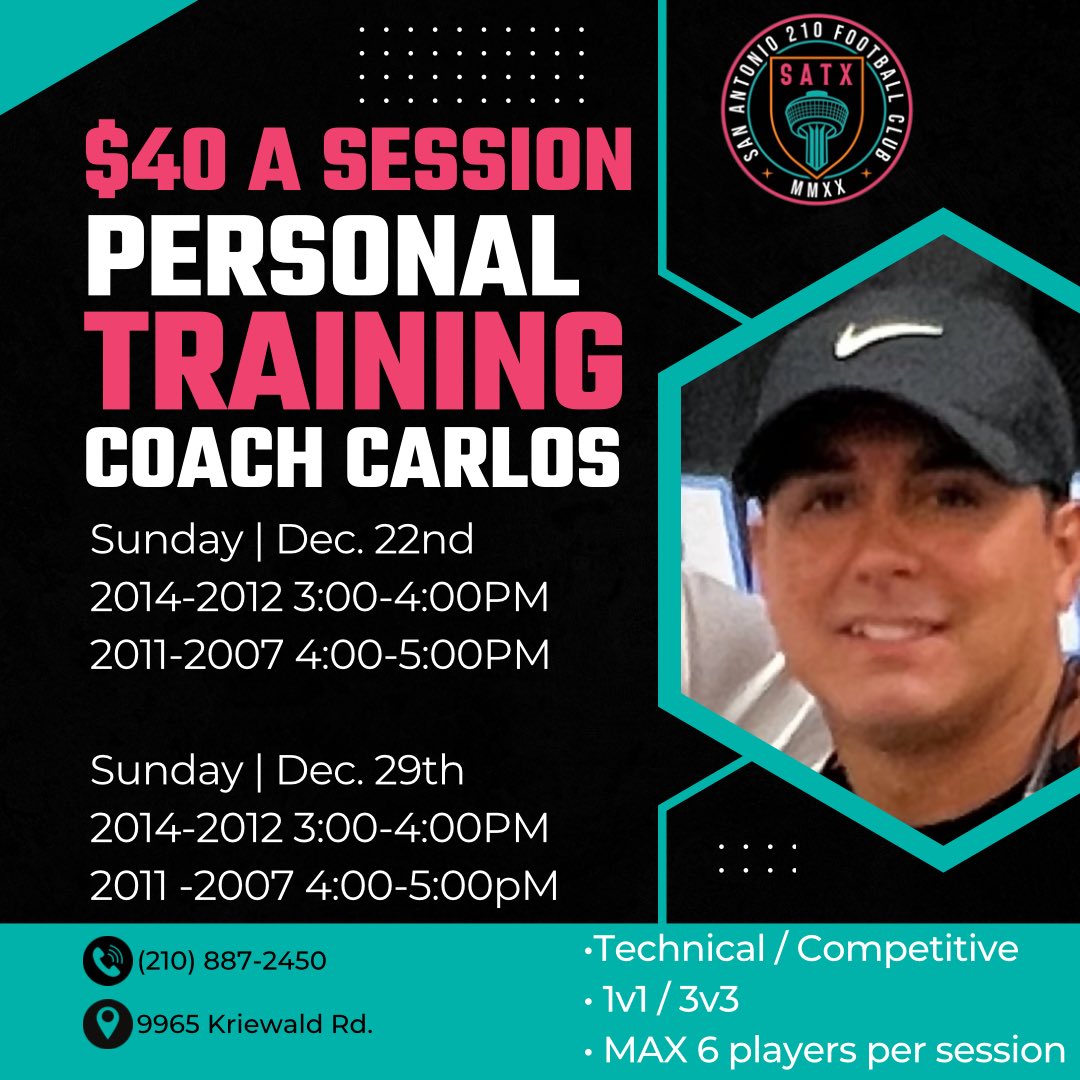 Looking for some personal soccer training? Reach out to <a href="/litosBVBIASA/">Carlos Olivares</a> today