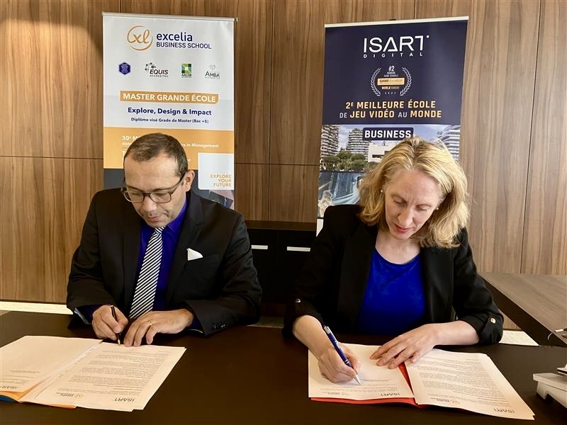 ExceliaGroup's tweet photo. [#PARTENARIAT] Dès 2025, #Excelia Business School et #ISARTDigital, classée 2e meilleure école de jeu vidéo au monde, unissent leurs savoirs-faire pour créer un double-diplôme alliant management et expertise créative 🎮

👉️ https://t.co/TQ7cMQubmF https://t.co/aqY7sF7JmS