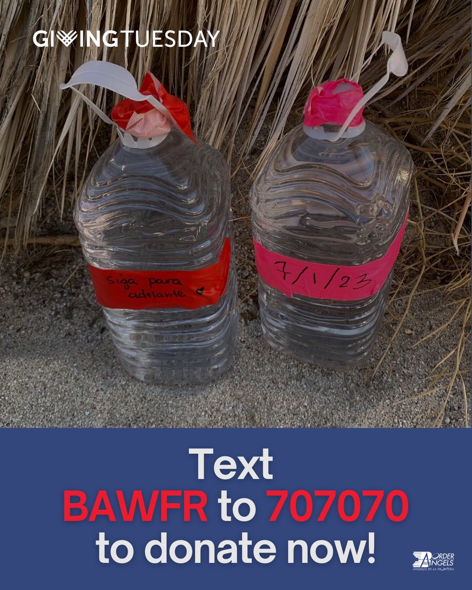 Giving Tuesday is here! Help us train Water Drop volunteers and save lives in the desert. You can donate at bit.ly/GTBAWFR or text BAWFR to 707070. #borderangels #givingtuesday #waterdrop
