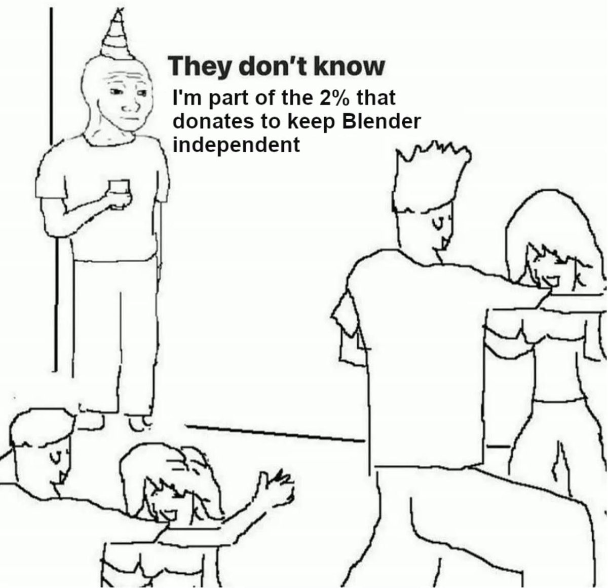 Blender's tweet image. fund.blender.org #b3d #devfund #jointhetwopercent