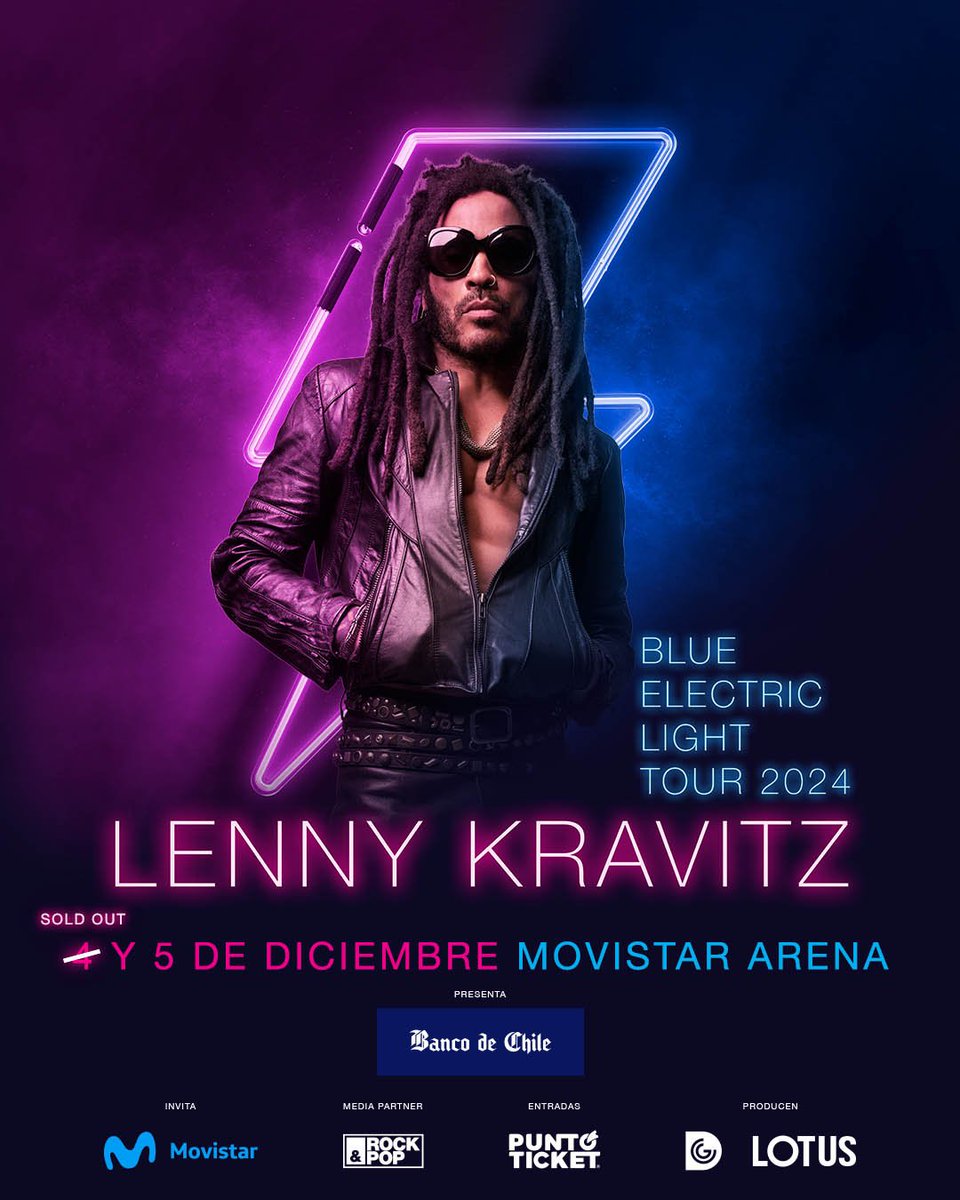rockaxisoficial's tweet photo. 🎸 ¡Imperdible concurso!🌟

Ya estamos a nada para el inminente regreso de Lenny Kravitz a Chile. 🎤 Los días 4 y 5 de diciembre, el icónico músico estadounidense se presentará en el Movistar Arena como parte de su tour mundial promocionando "Blue Electric Light".

¿Quieres asistir a su presentación del jueves 5 de diciembre? participa aquí! 👉 https://t.co/fzCf47sFU6

Aún quedan entradas disponibles en @puntoticket

Produce: @dgmedios

#LennyKravitz #bluelectriclightour2024 #Concurso #Rockaxis