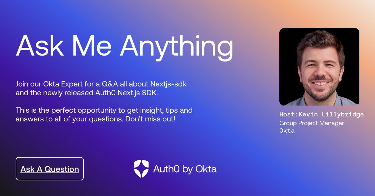 Auth0Community's tweet photo. Whether you're just starting out or looking to upgrade your existing projects, our Ask Me Anything session will provide valuable insights to help you supercharge your development with Auth0.
Ask a question today: https://t.co/l86LuPEpdY
#Auth0community #Auth0help #AMA https://t.co/PrbUgziAom