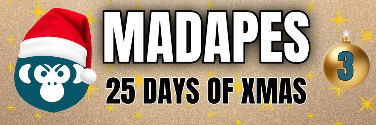 🎁 25 DAYS OF XMAS 🎁 

It’s time for the MadApes 😄 $25, 000 🎄 XMAS GiveAway Day 3. What token are you stacking for the holidays?

Like, comment, retweet and follow on Twitter
