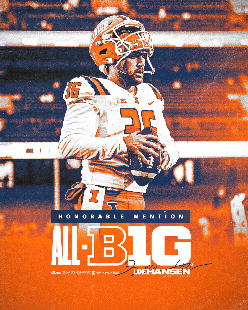 All-Big Ten Honorable Mention

<a href="/lane_hansen36/">Lane Hansen</a>

#Illini // #HTTO // #famILLy