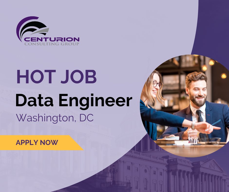 CenturionCGNews's tweet image. Centurion Consulting Group is seeking a Data Engineer in Washington, DC! Apply today: bit.ly/4eXVXOb  

#dataengineerjobs #bigdatajobs #datajobs #techcareers #govtech #centurioncareers #dataengineeringjobs #datapipeline #cloudmirgration #datagovernance #cloudarchitecture